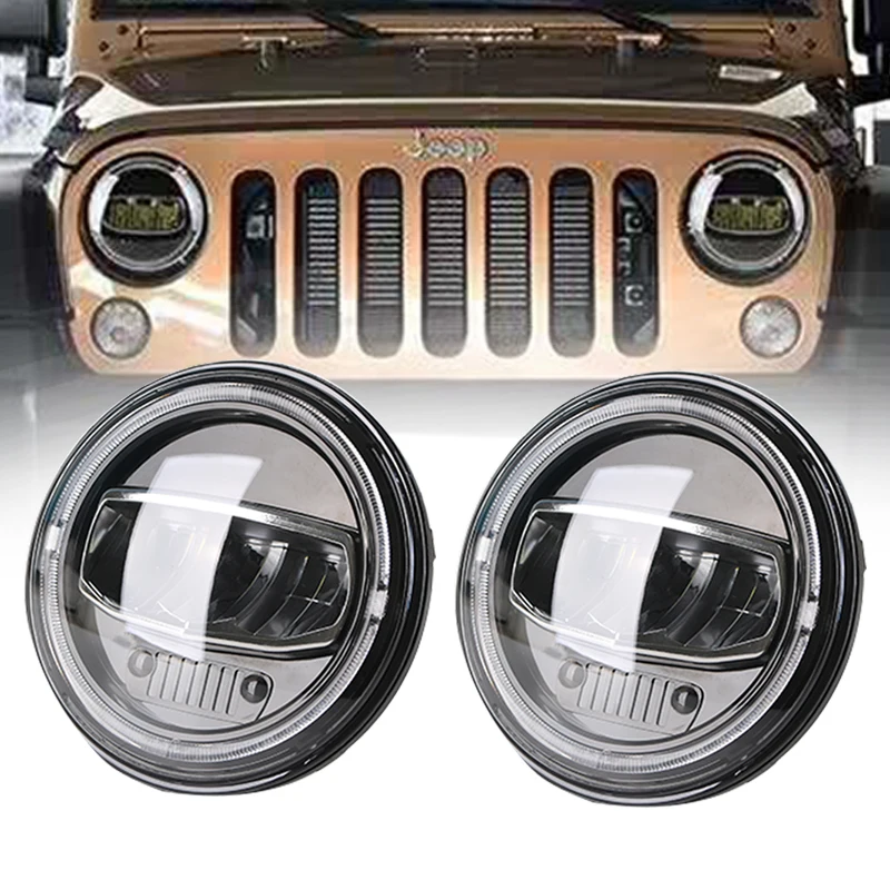 2 шт. Светодиодные поворотники для Jeep Wrangler 50 Вт 7 дюймов|Фара авто в сборе| |