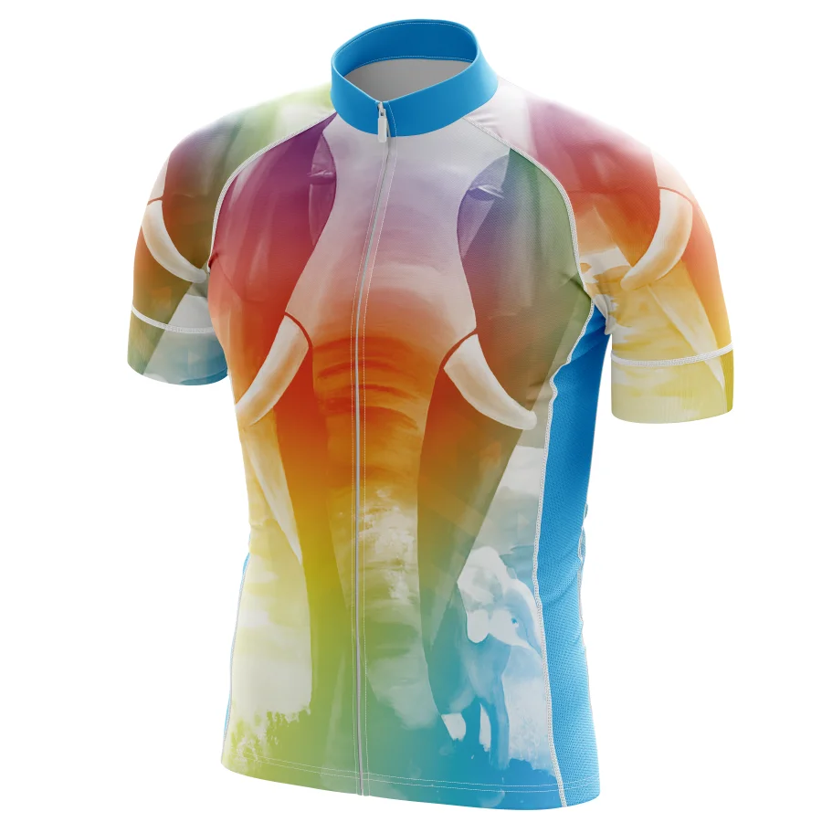 HIRBGOD 2020 New Summer Cycling Jersey Elephant Print Short Sleeve Bike Shirt Lightweight Outdoor Sport Bicycle Top TYZ221-01 | Спорт и
