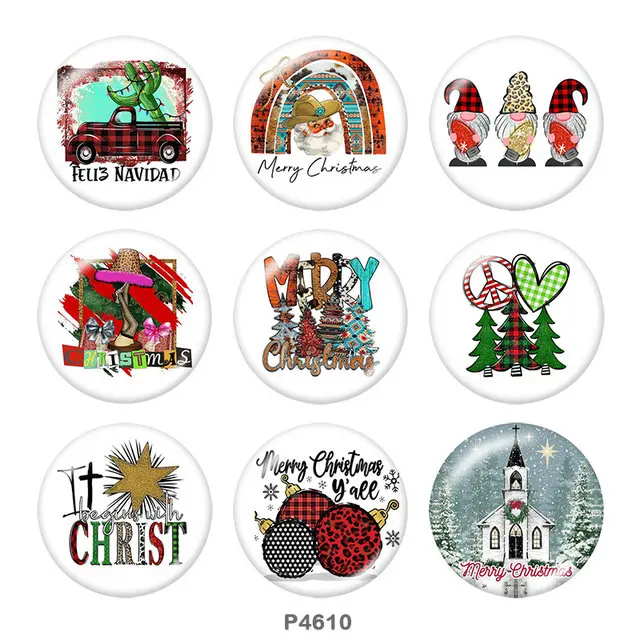 

Christmas TREE 12mm/18mm/20mm/25mm/30mm Round glass cabochon flat back Making findings snap button jewelry P4610