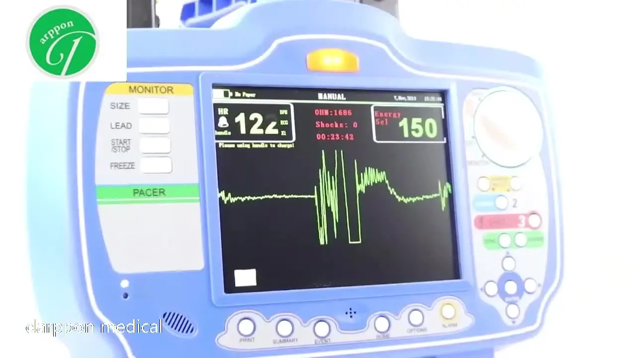 

Emergency Hospital First Aid Portable Biphasic Monophasic Defibrillator Monitor Medical Equipment