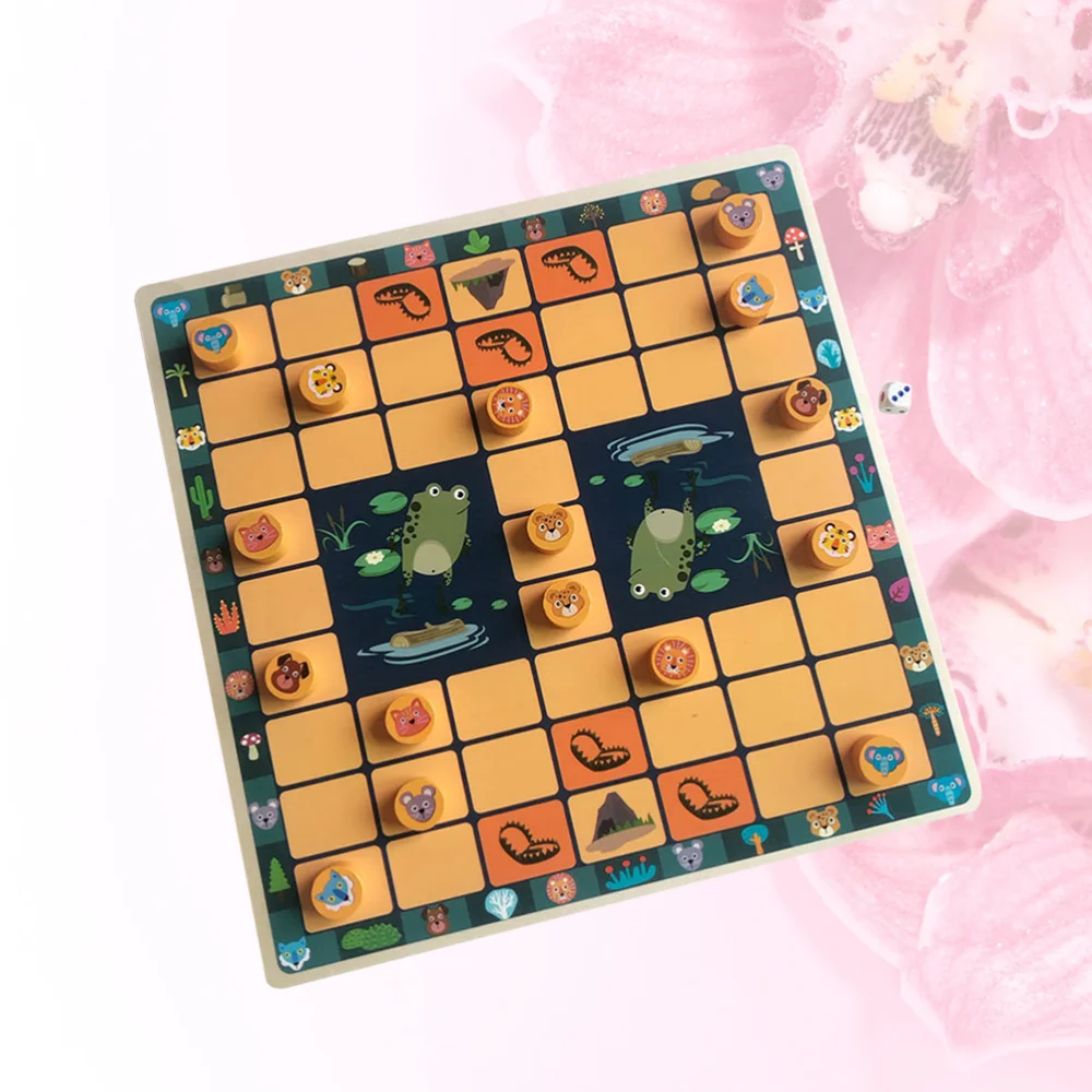 

1pc 2-in-1 Jump Checkers Animal Chess Board Game Educational Chess Interactive Chessboard (Assorted Color)