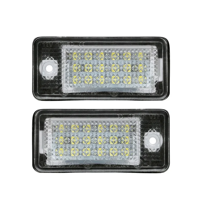 2Pcs LED Car License Plate Light Number Lights For Audi A3 Cabrilolet A4 S4 RS4 B7 A5 8F A6 C6 A8 S8 Q7 4L Canbus Error Free