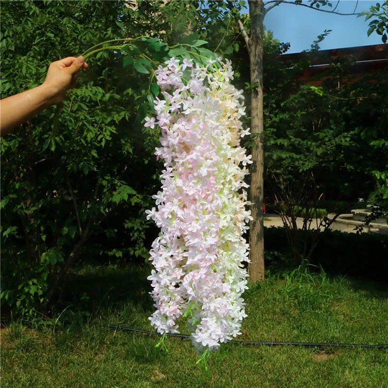 1 шт. 125 см искусственные цветы поддельные сиреневые хлорофитум моделирование для