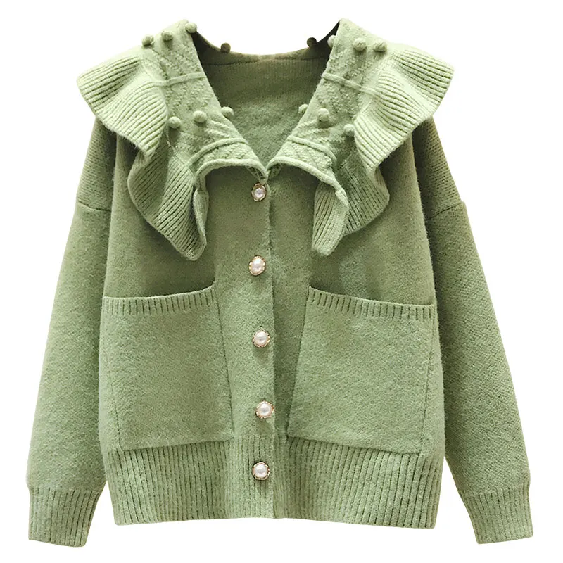 

Spring Clothing 2021 New Style Sweet Online Celebrity Students Cardigan Sweater Women's Avocado Hipster Knitted Coat Women's