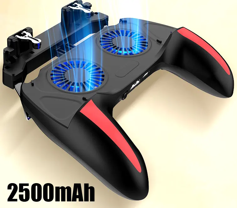 2500mAh Геймпад Pubg контроллер Android джойстик мобильный игровой коврик контроллер с двойным охлаждающим вентилятором Powerbank геймпад - Цвет: 2500mAh