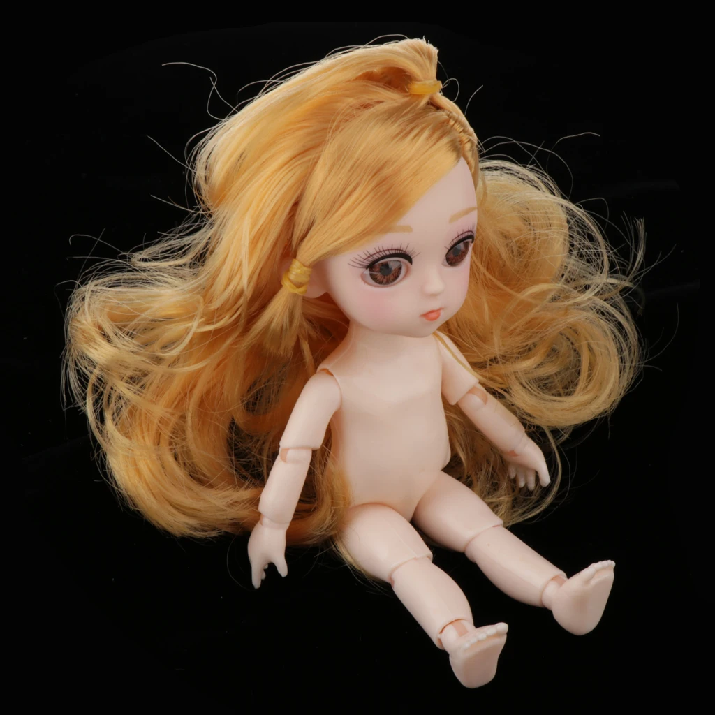 

Movable 13 Joints Doll Body Painting Model DIY with Curly Hair