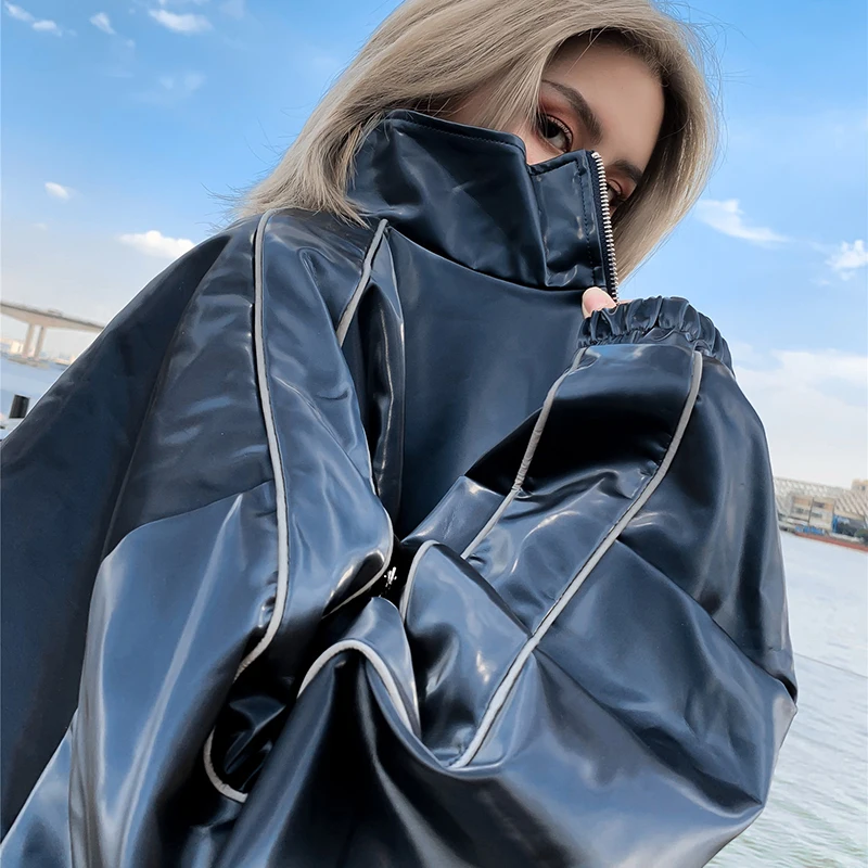 Мужская кожаная куртка Mirecoo светоотражающая искусственная кожа модная уличная