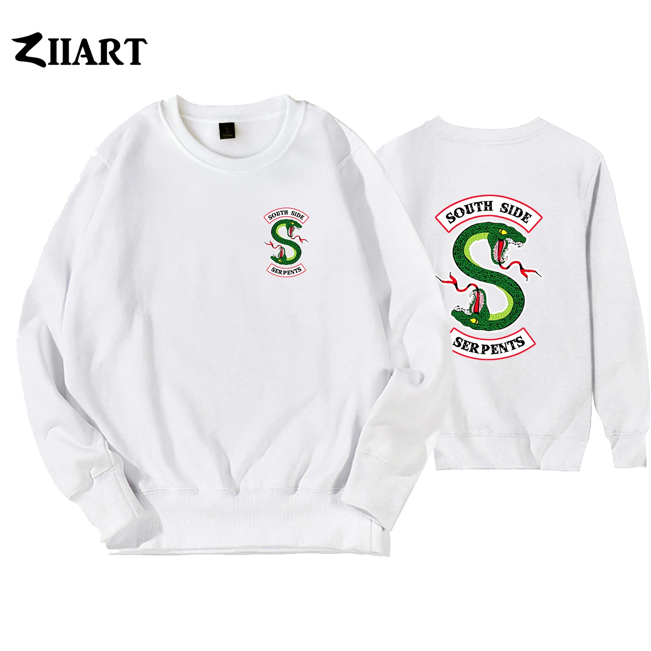 

Свитшот с круглым вырезом для девочек и женщин, «южные змеи» Санке, флисовый пуловер для подростков ZIIART с надписью «South Side Serpents»