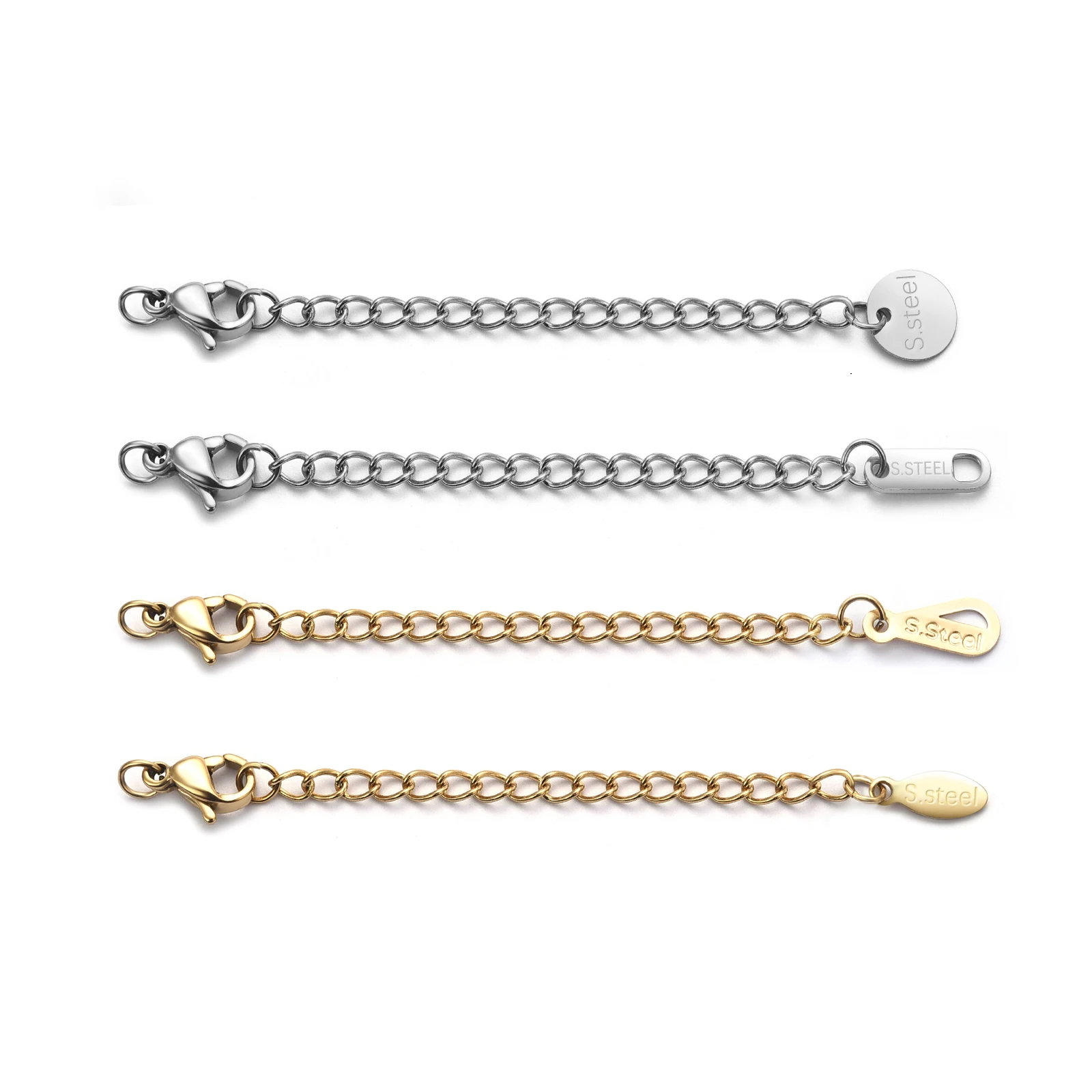 Цепочка-карабин из нержавеющей стали для изготовления украшений сделай сам