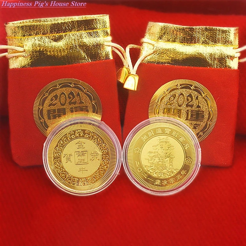 

2021 Year Of The Ox Commemorative Coin Lucky China Souvenir Collectible Coin