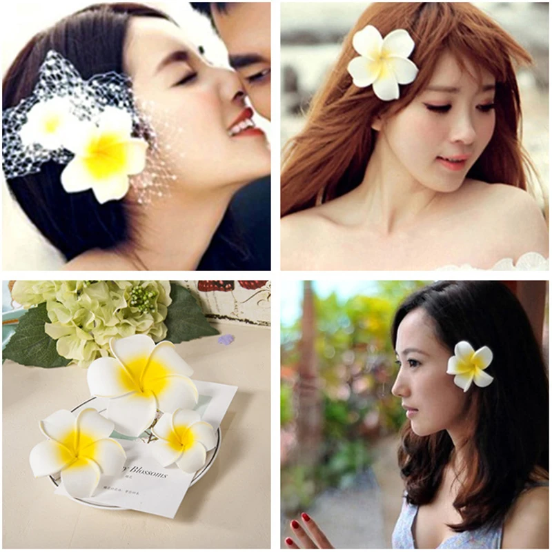 10Pcs/set Plumeria Hawaiian PE Foam Artificial Flower Headdress Flowers Egg Wedding Decoration Party Supplies New | Дом и сад