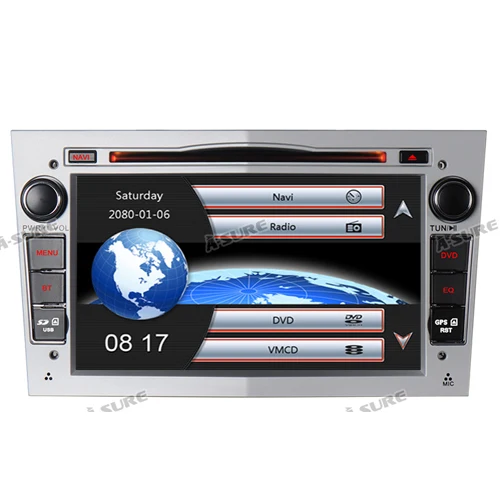 Silver A-Sure 2 din 16GB rom Автомобильный мультимедийный радио gps dvd-плеер стерео навигация для OPEL Antara Vectra Zafira Astra Meriva Vivaro - Цвет: Silver