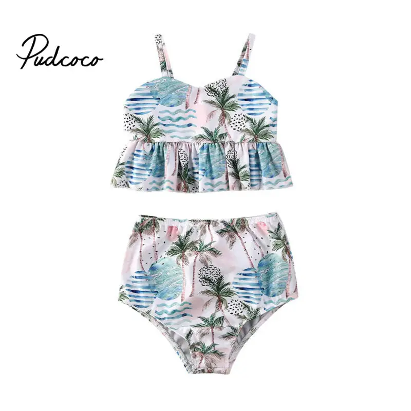 Детский купальный костюм pudcoco из двух предметов для девочек летняя детская