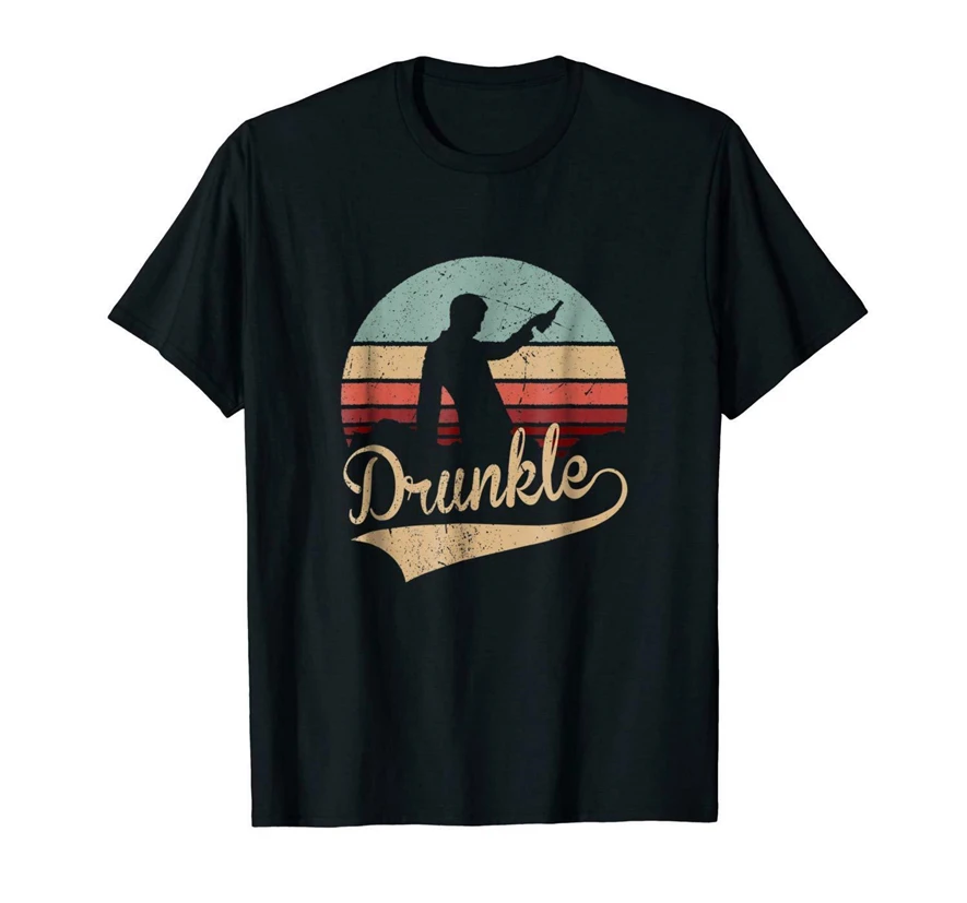 Drunkle винтажная забавная черная футболка S 3XL новый модный дизайн|Мужские футболки|
