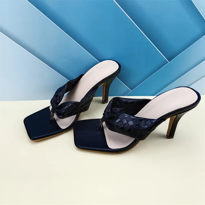 

Женские туфли без задника на тонком каблуке, с квадратным носком