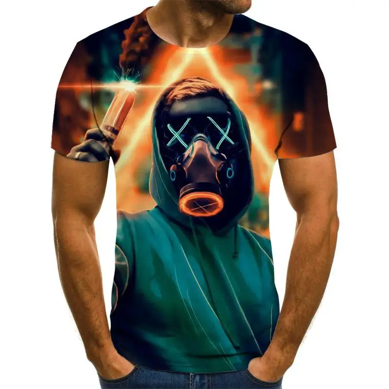 Новая высококачественная футболка с коротким рукавом модный дизайн для мужчин 3D