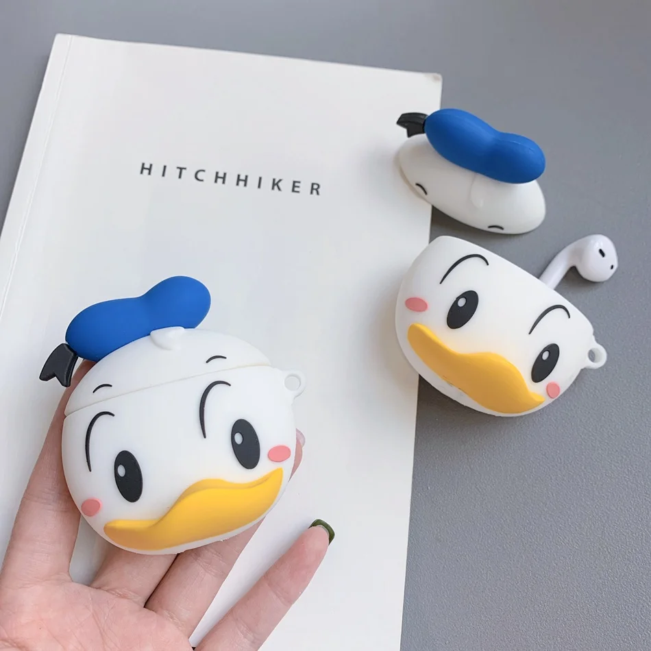 Чехол для наушников Apple Airpods 2 3D силиконовый чехол Air Pods 1 мультяшный милый кольцо