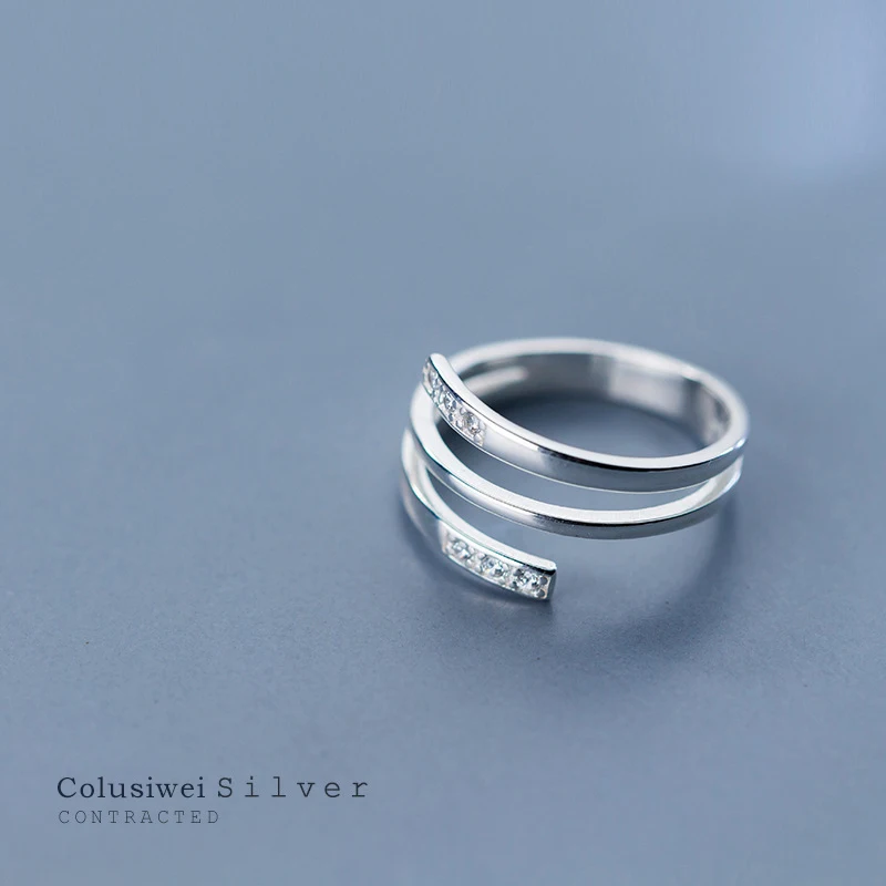 COLUSIWEI модное серебряное кольцо Сияющий прозрачный CZ Кольцо для женщин 925