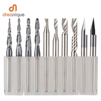 cnc solid carbide engraving bits milling cutter woodwork set 3 175mm 6 35mm 6mm shank router bits for carving wood tools