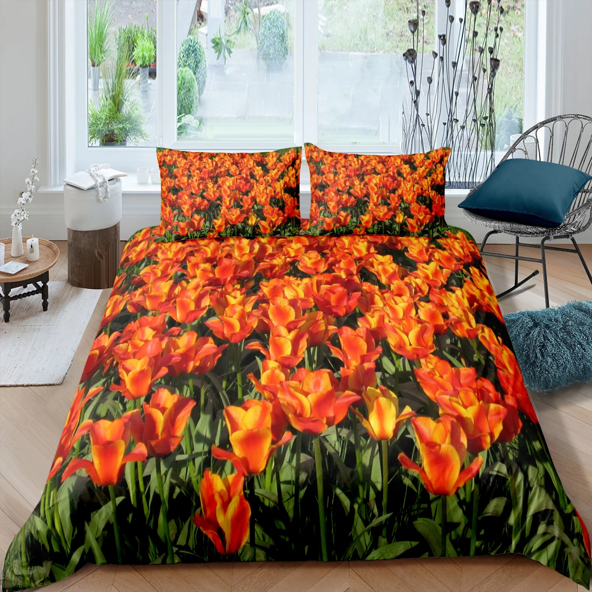 

Romantic Flowers Bedding Sets 2/3 Pcs Luxury Queen Sizes Beautiful Girl Duvet Cover Set 3D Printing Comforter Sets Home Textile