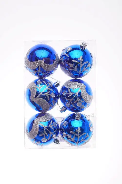 Christmas decoration tree balls diameter 8 cm Set 6 New Year 2022 for елочный ball toy toys | Дом и сад