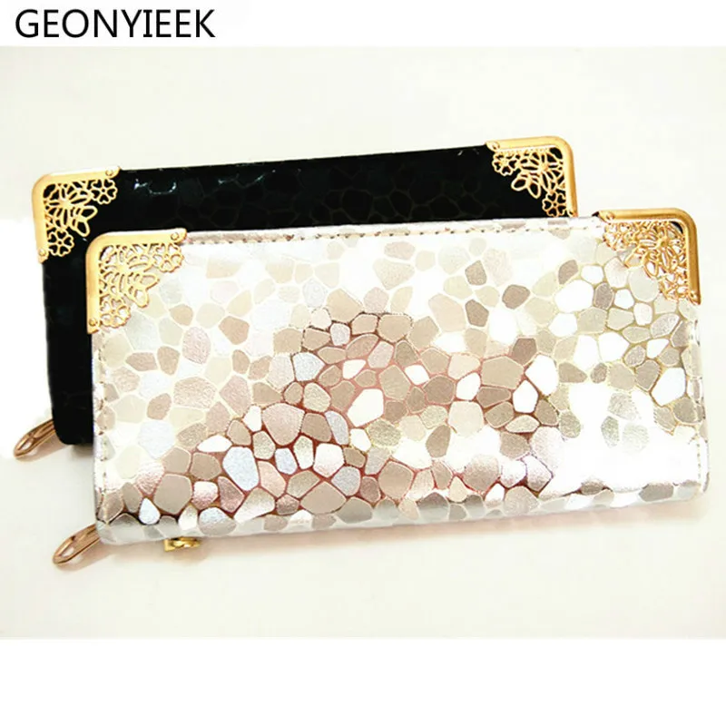 Женские Длинные кошельки женский клатч с камнями Дамский кошелек из
