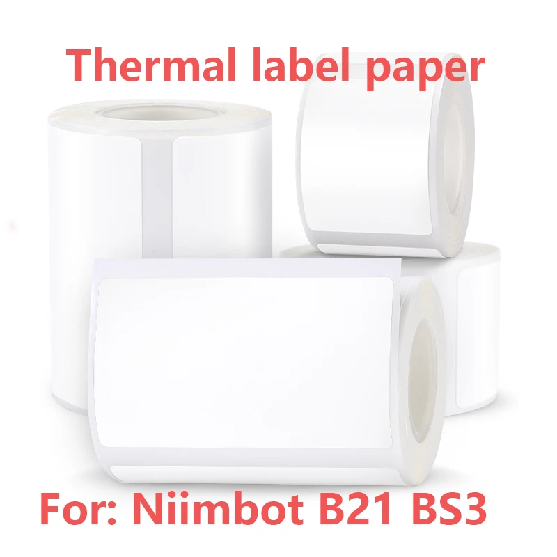 5Rolls Niimbot B21 B3S B11 Thermal Printing Paper Self-adhesive Paper Thermal Printer Thermal Paper Sticker Printing Paper