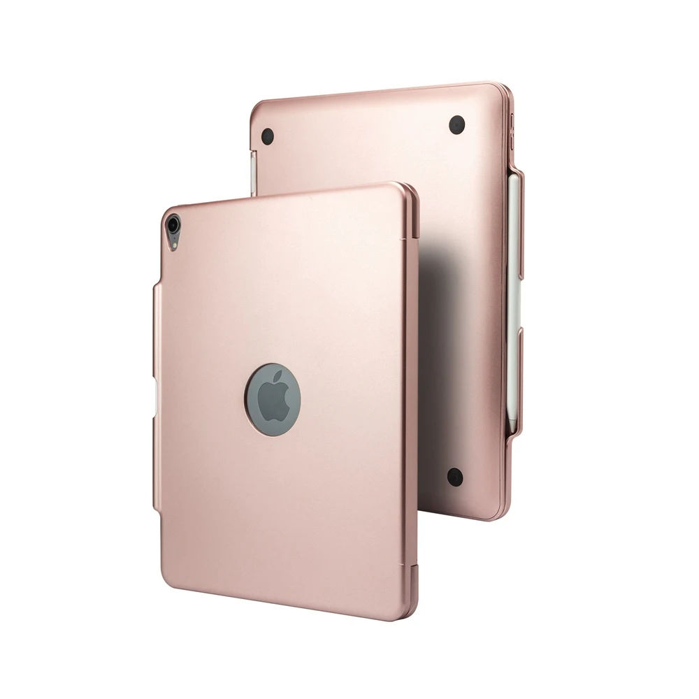 Складной ABS Материал откидная крышка Беспроводная клавиатура Bluetooth для Apple iPad Pro 12,9 A1876 A1895 a1983a2014 чехол для планшета - Цвет: Rose Gold