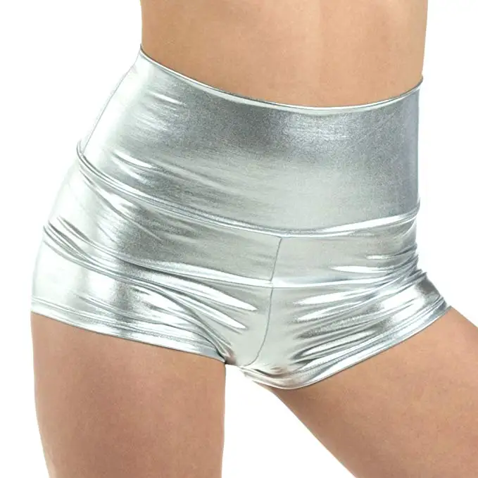 

Гимнастика Cheer металлический танец попой спандекс лайкра шорты женские балетные блестящие шорты с металлическим отливом