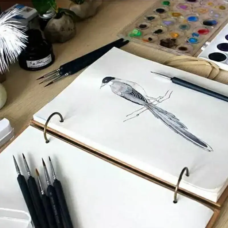 

9PCS Artist Wolf Hair Brush Pen Hand Watercolor Scriptliner Hook Line Drawing Paint Brush Gouache Watercolor Paint Oil Painting