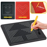 montessori toddler magnetic drawing board toy kids doodle tablet writing painting sketch pad with beads stylus travel activities