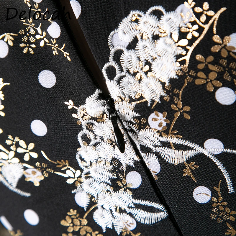 

Delocah Women Summer Fashion RunwayMidi Dress Long Sleeve Embroidery High Waist Patchwork Ladies A-Line Dresses vestidos 2021