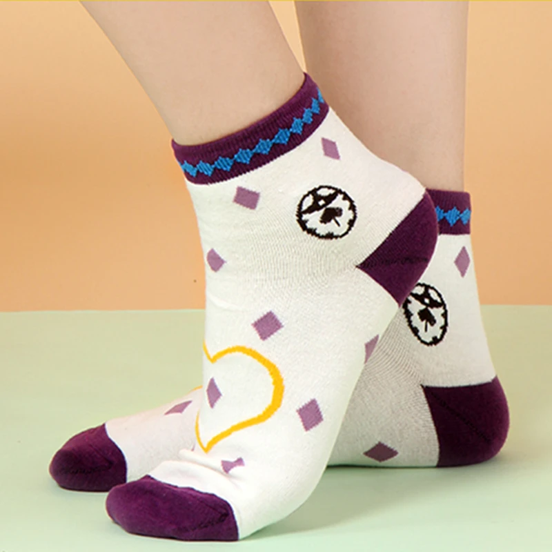 Anime JoJo's Bizarre Adventure Bruno Bucciarati Kira Yoshikage Socks Embroider Cartoon Ankle Creative Sock | Тематическая
