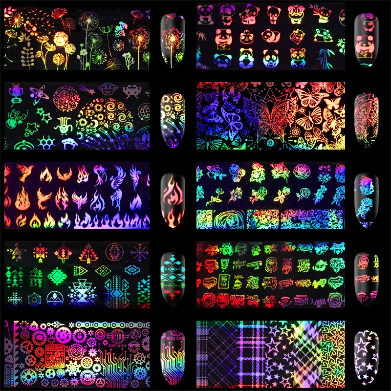 10 шт./кор. нейл арта звезда Стикеры новые украшения красного цвета пламени в