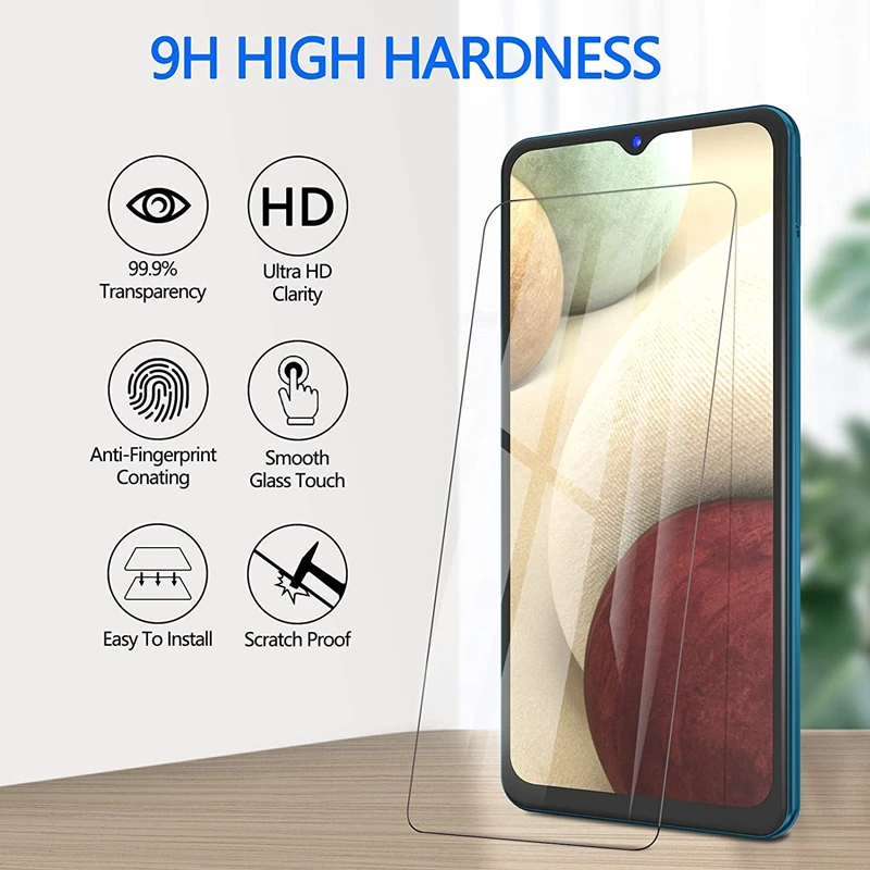 

Screen Protector for Samsung Galaxy A12 Tempered Glass Screen Protector Easy Installation HD Clear Anti-Scratch Bubble Free
