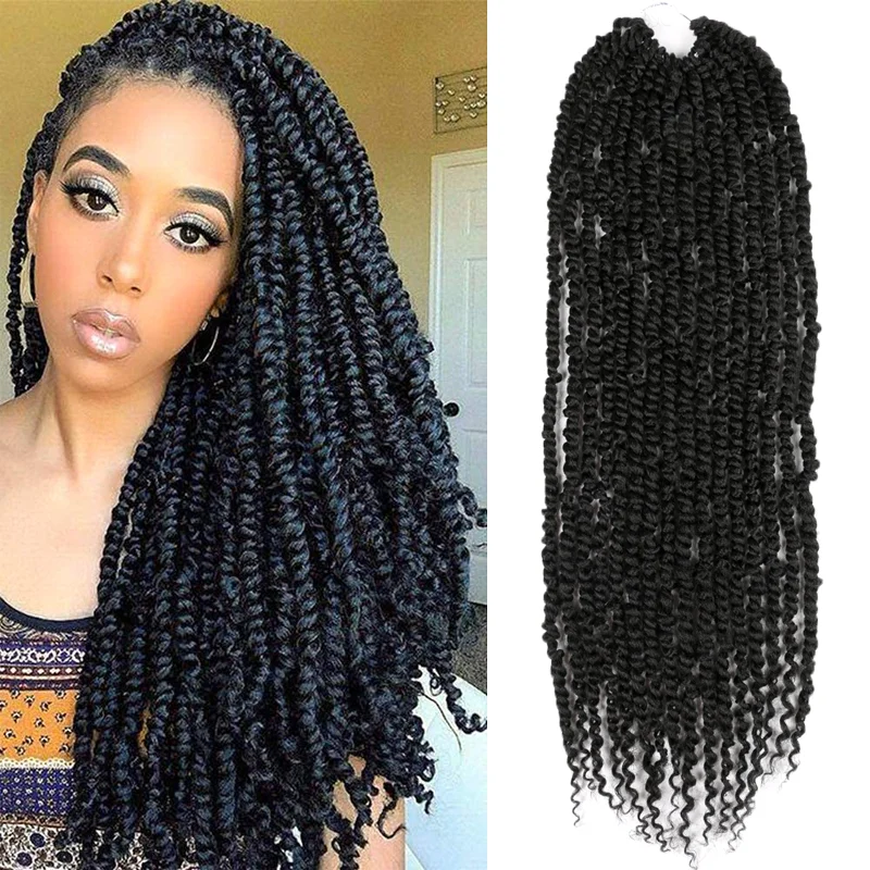 

Saisity Synthetic Crochet Braids Hair For Passion Twist Pre-Looped Fluffy Ombre 24Inch Pre-Twisted For Black Woman