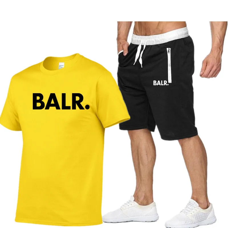 

New summer fashion brand men's suit outdoor men's sports suit daily running outing brand men's T-shirt + shorts two-piece suit