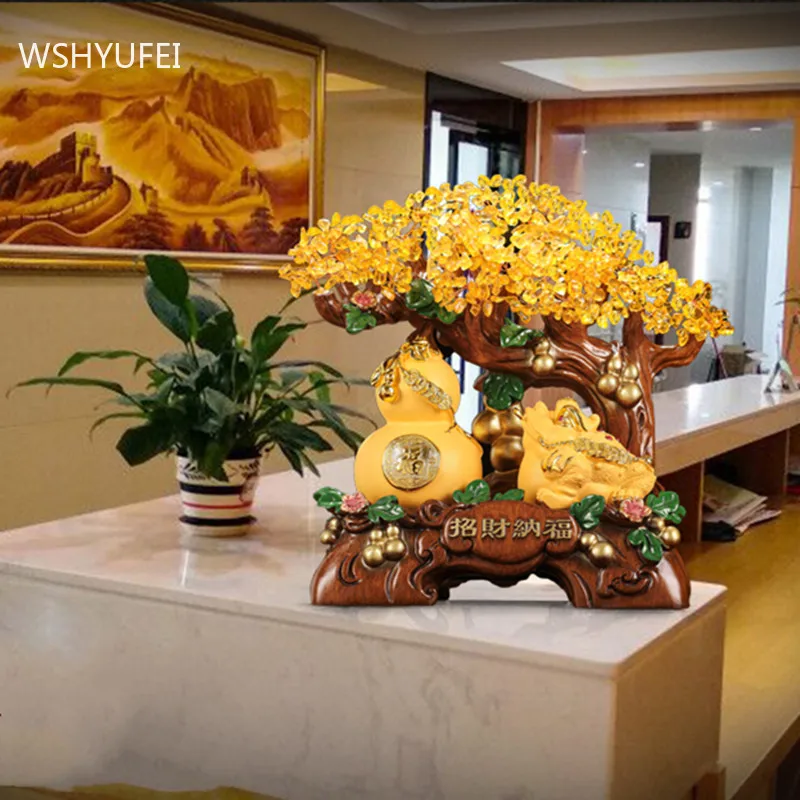 Фэн-шуй из золотой смолы украшения для гостиной винный шкаф счастливая