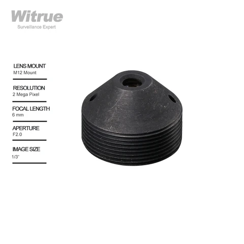 Witrue m12 Пинхол cctv объектив 6 мм M12 * 0,5 крепление 1/3 "F2.0 53 градусов для безопасности CCTV камер