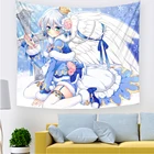 Мультяшный розовый гобелен с принтом девушки, настенный фон для спальни, ткань, кавайный Декоративный Настенный Коврик для йоги, ковер, покрывало для дома