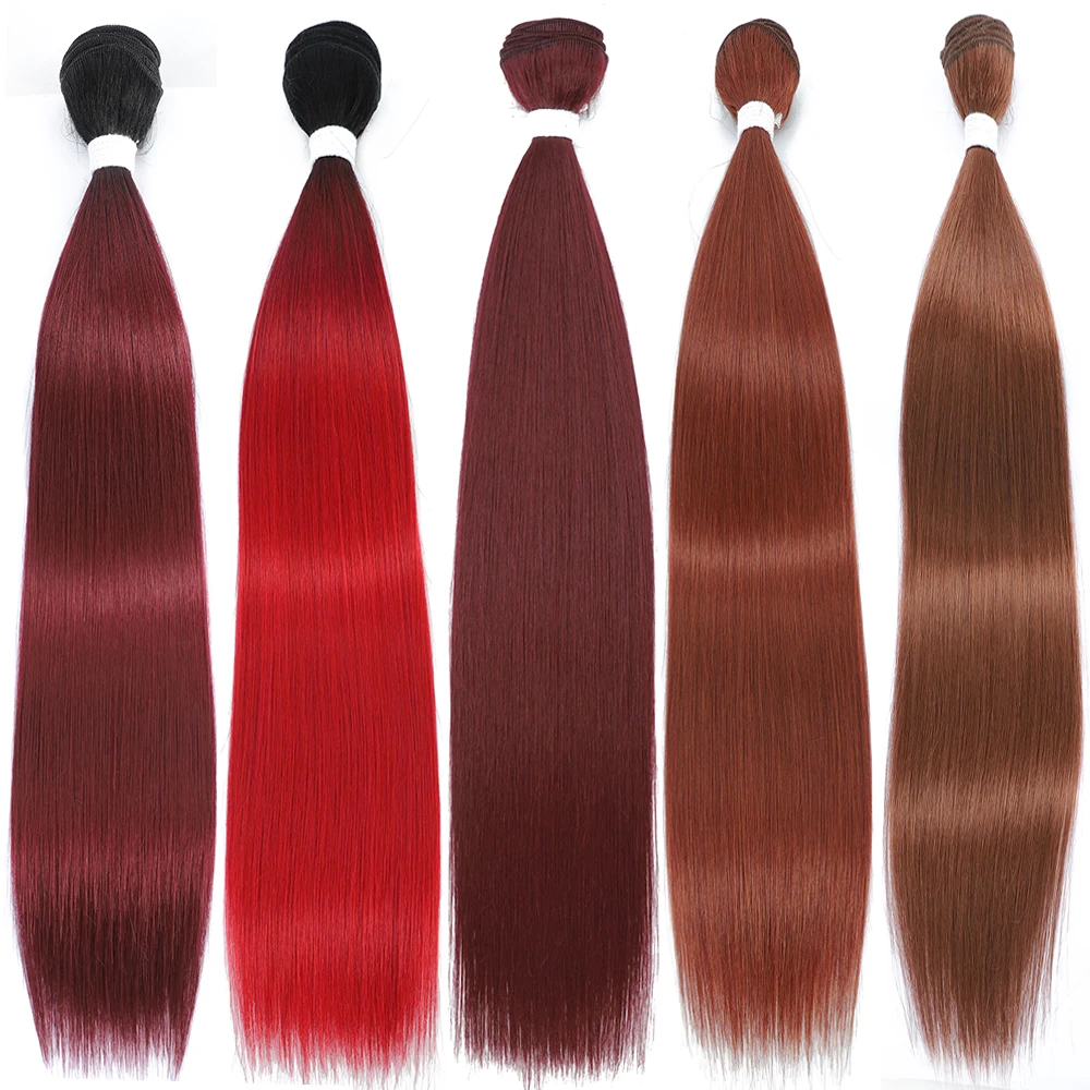 Stock Dealing 60cm Straight Hair Bundles Natural Hair Extensions Thick Heat resistant Synthetic Hair Weaving
