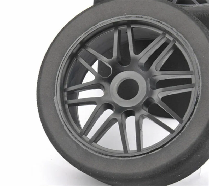 

4Pcs 1/8 Foam Tires and Wheel Rims 17mm Hex Fit 1:8 HSP HPI RC Car on Road Racing
