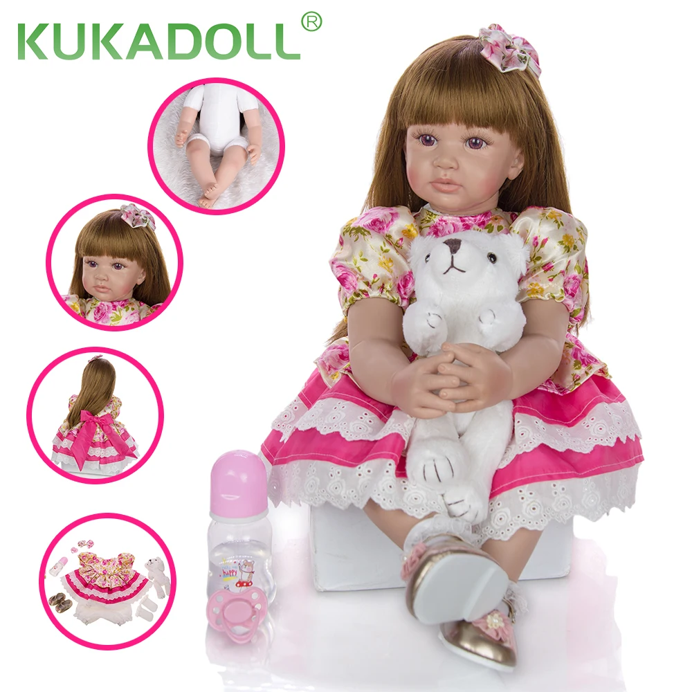 

Кукла куклы 24 дюйма, милая кукла принцессы, 60 см, Реалистичная ткань, Bebe Boneca, кукла для детей, подарок на день рождения, Рождество