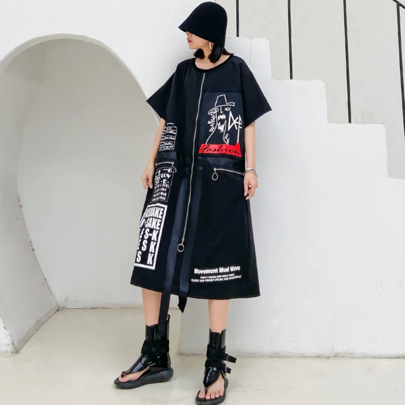 Женское платье XUXI летнее облегающее большого размера Свободный Топ средней