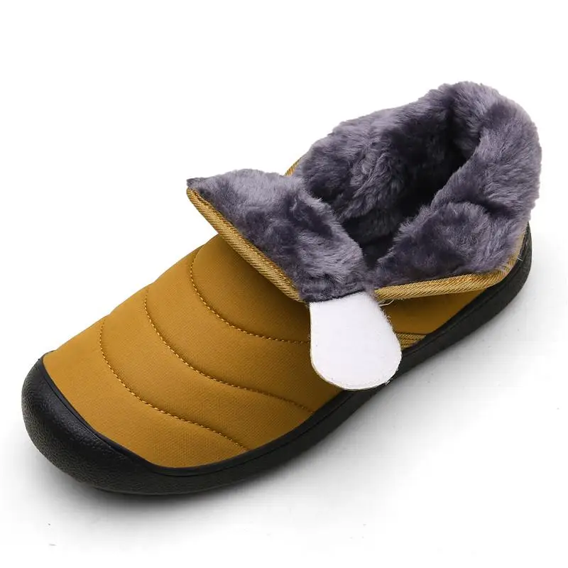 

Mens Casual Shoes High Top Winter Plush Warm Hook Loop Outdoor Male Hiking Shoes Hard Wearing Waterproof No Slip Men Snow Shoes