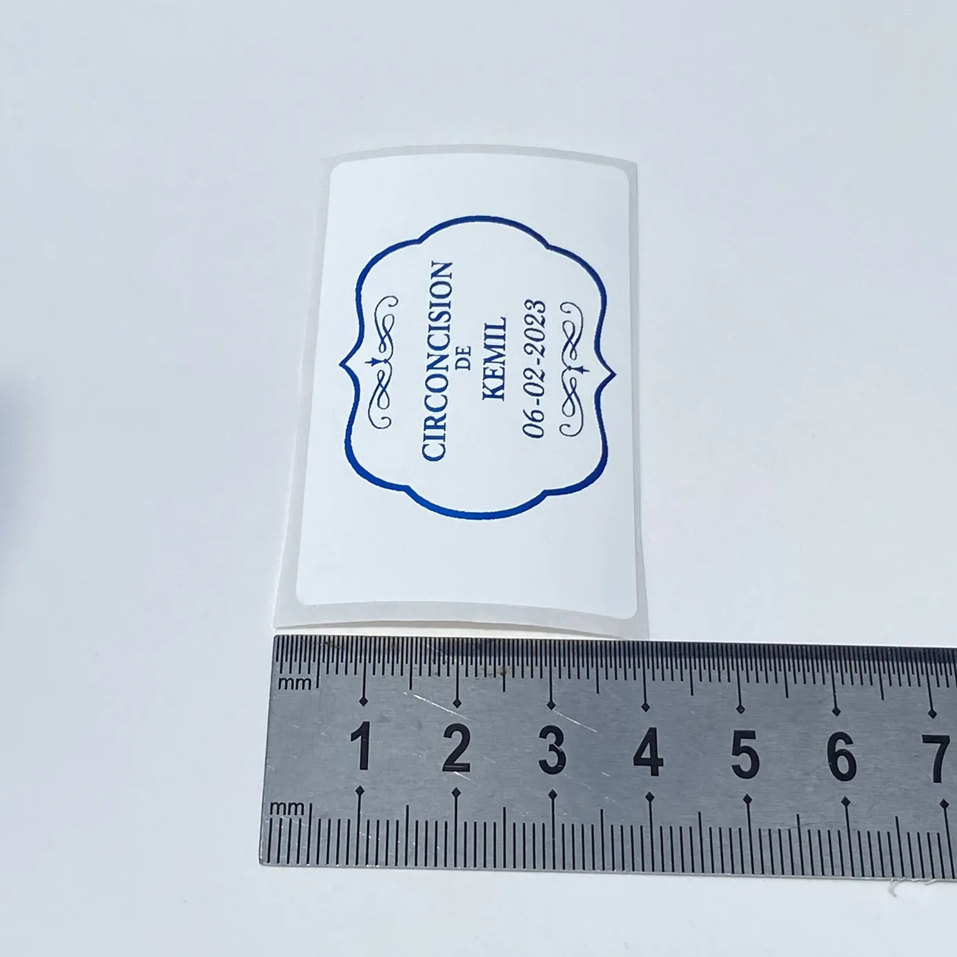 60 персонализированных наклеек для украшения вечеринки мальчика синий текст