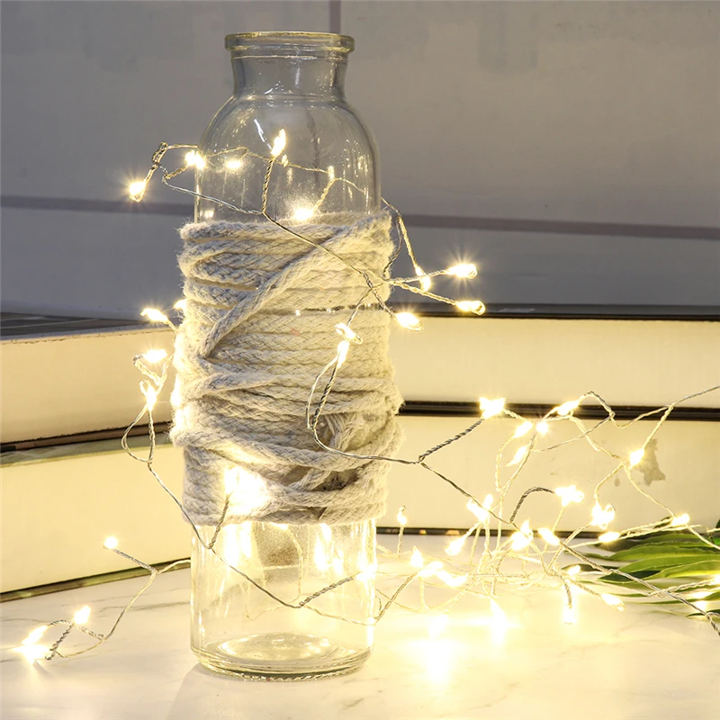 

CLAITE AC220V to DC12V 300CM 630CM 10M EU plug Silver Wire Tree Vine Cluster Branch LED Holiday String Light Christmas Decor