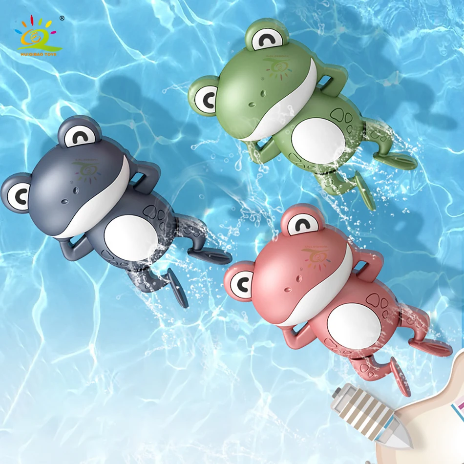 

HUIQIBAO Детские Игрушки для ванны забавные мультяшные классические животные лягушка Заводной детский бассейн водная игра для детей игрушки п...