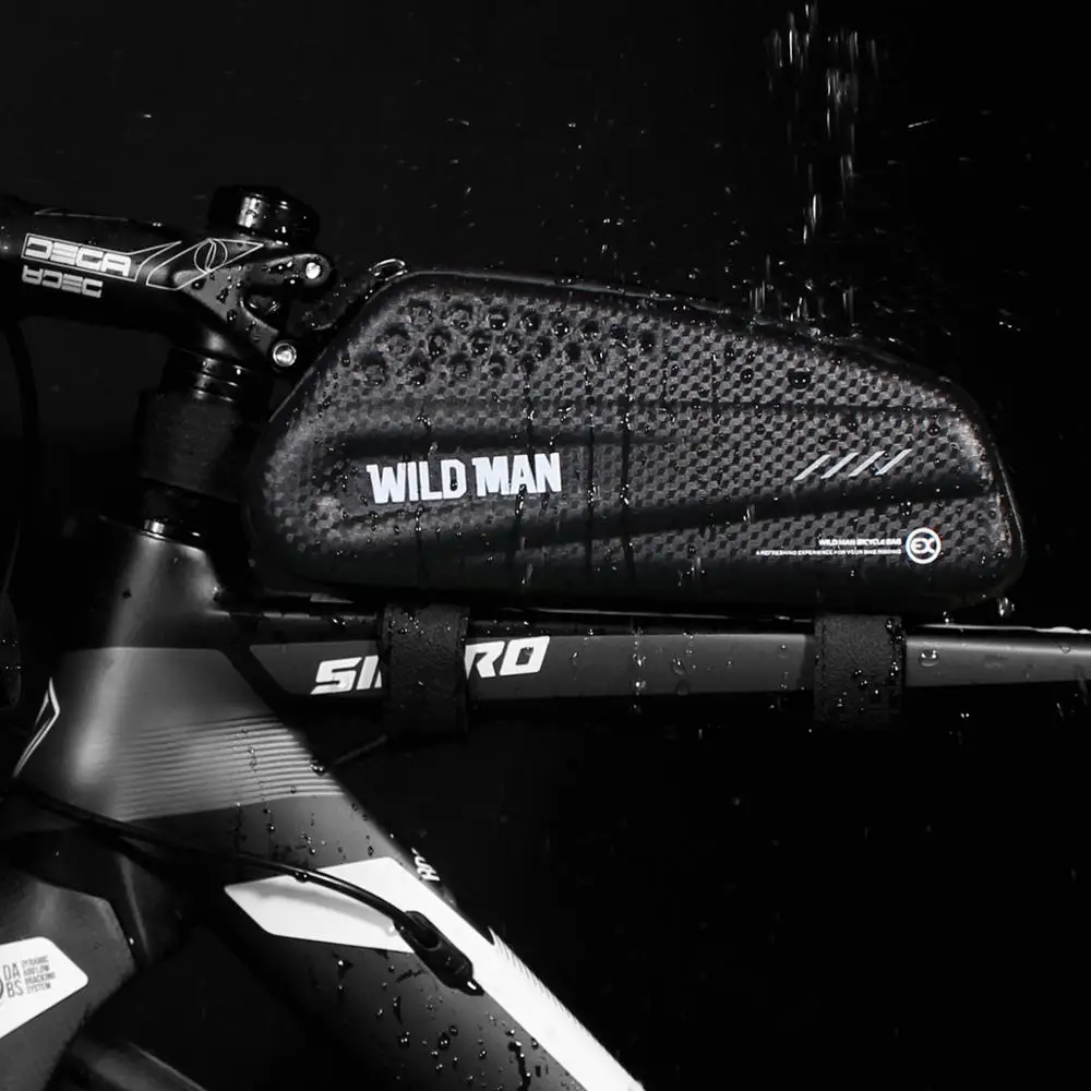 Велосипедная верхняя труба сумка WILD MAN EX 1L Водонепроницаемая передняя балка сумка для седла MTB Дорожная велосипедная сумка Аксессуары для верховой езды