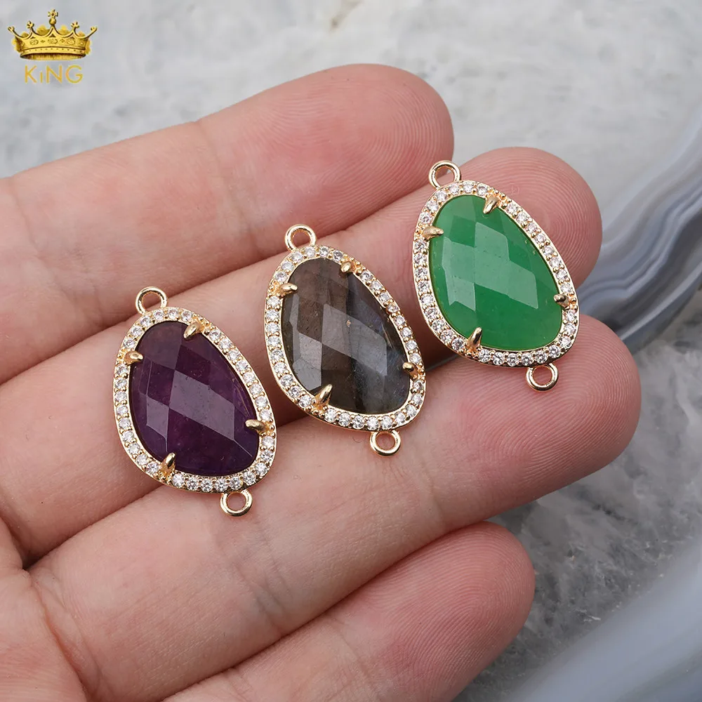 10 шт./лот позолоченные бусины из натурального аметиста кварца свободная форма